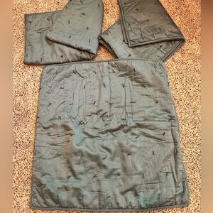 Set of 3 Pottery Barn euro shams - dusty turquoise - silk blend